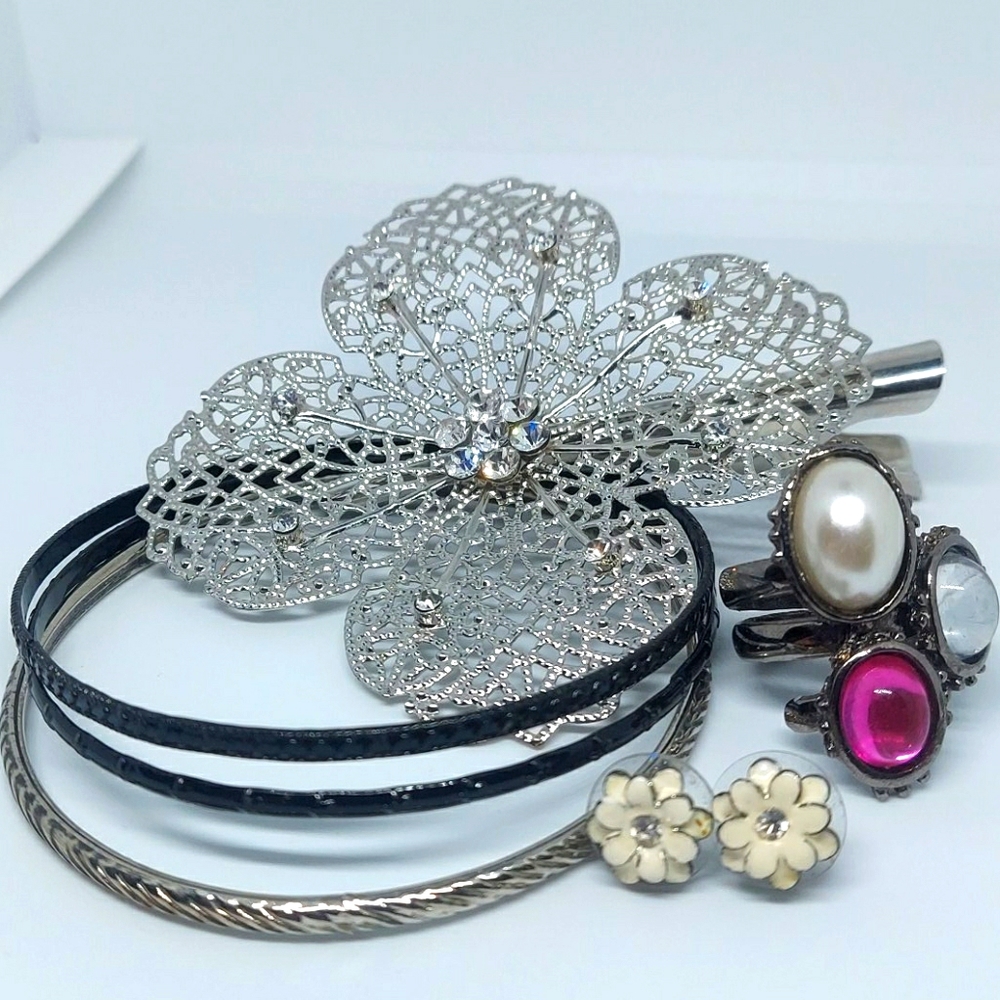 Jewelry lot earrings bangles ring  hair clip